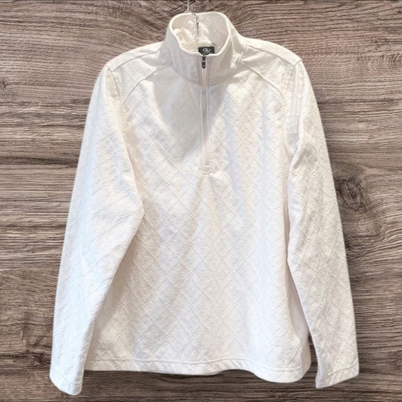 LANDS' END Sz L Thermachek-100 Lightweight Fleece Top - Picture 1 of 6